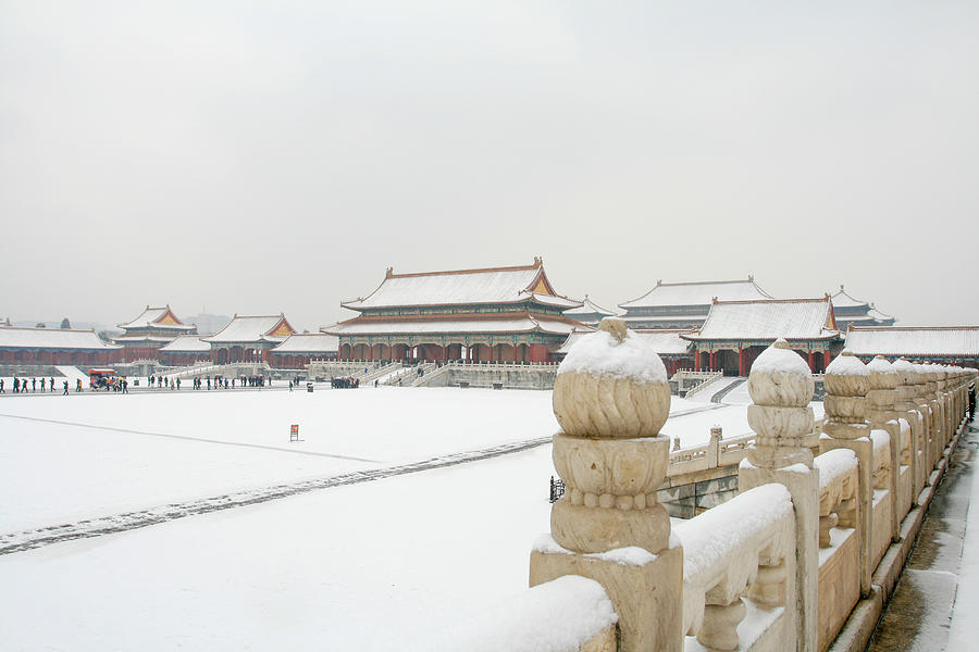 snow over the Forbidden City Photograph by MOAimage