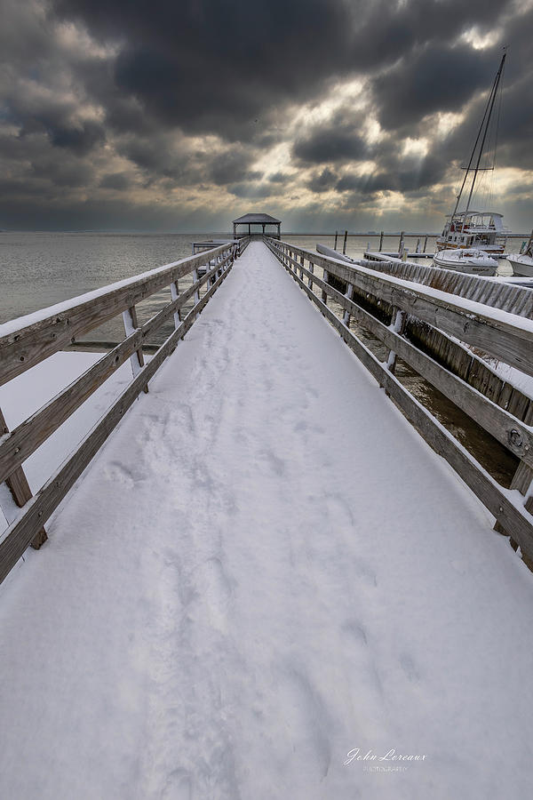 Snow Pier Photograph by John Loreaux