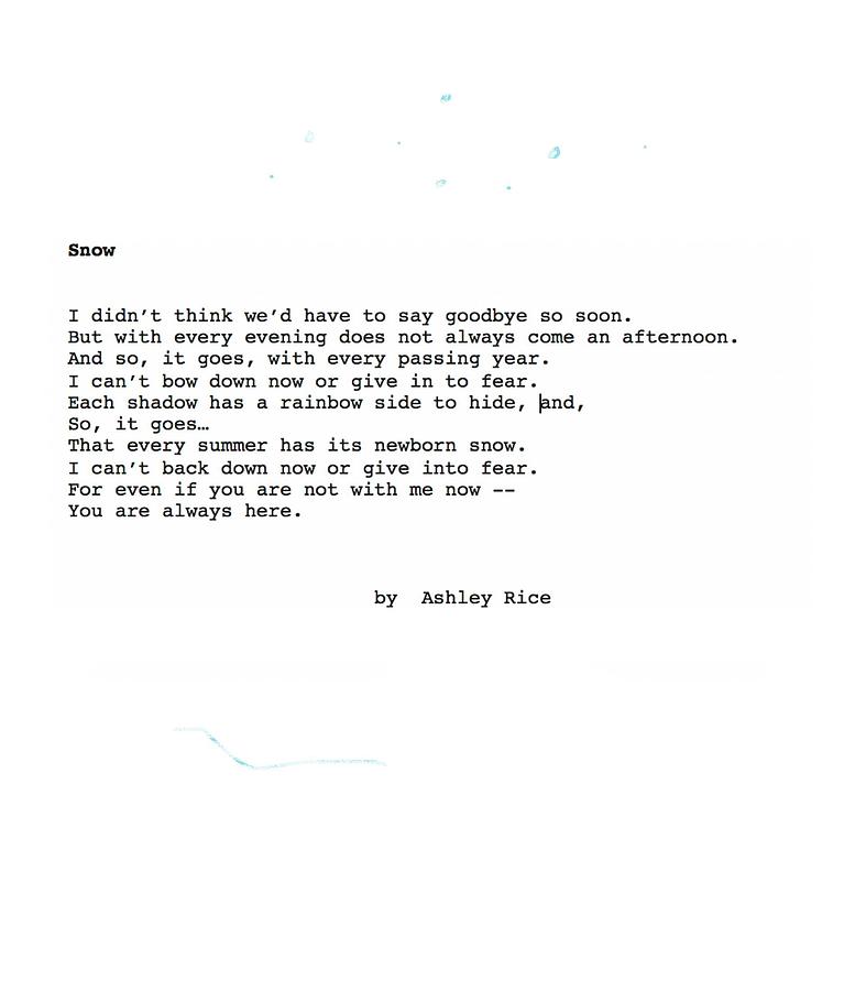 Snow Poem Digital Art by Ashley Rice