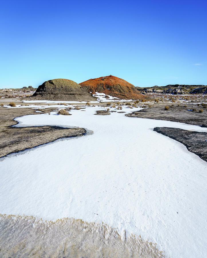Snow river in Bisti Photograph by Alexey Stiop