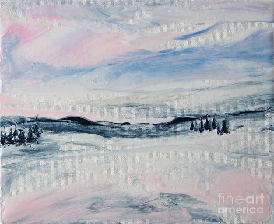 Snow scene 8483 Painting by Priscilla Batzell Expressionist Art Studio Gallery