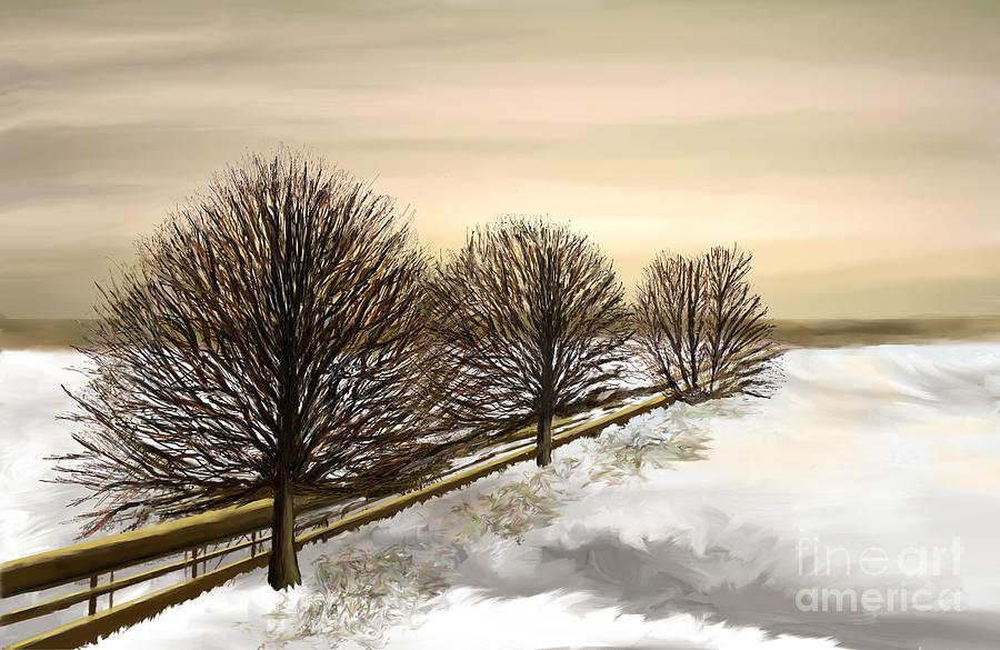 Snow Scene Painting by Ana Borras