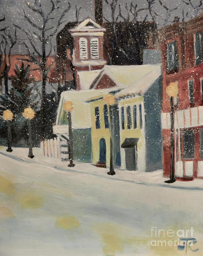 Snow Scene Painting by Julie Todd-Cundiff