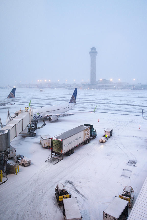 Snow Storm Denver International Airport Photograph by David L Moore
