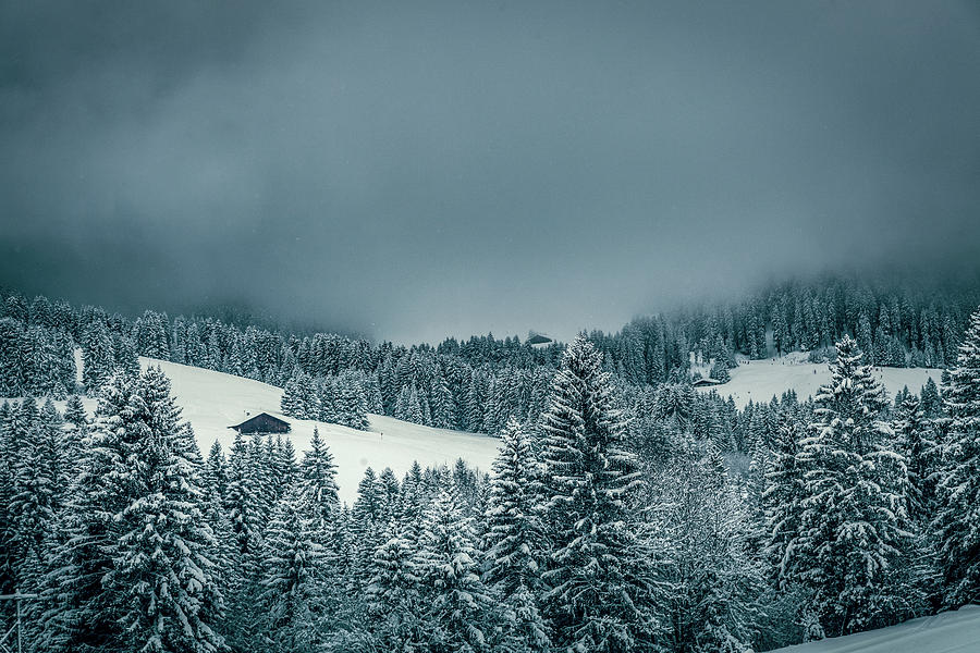 Snow storm in the Alps Photograph by Benoit Bruchez