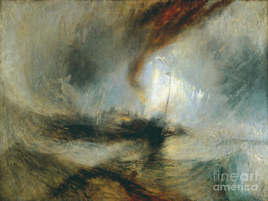 Snow Storm, Steam-Boat off a Harbours Mouth Painting by William Turner