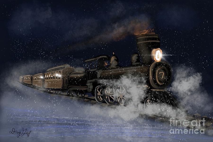 Snow Train Digital Art by Doug Gist