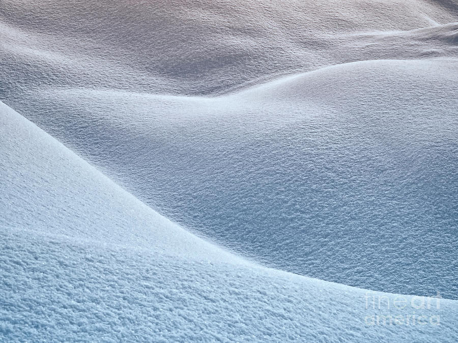 SNOW WAVES AT DUSK glow, SNOW DUNES Photograph by Tatiana Bogracheva