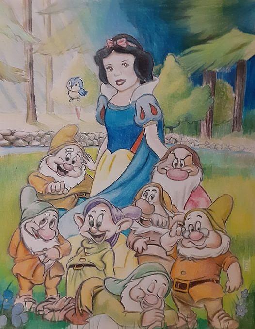 Snow White Drawing by Daniel King - Fine Art America