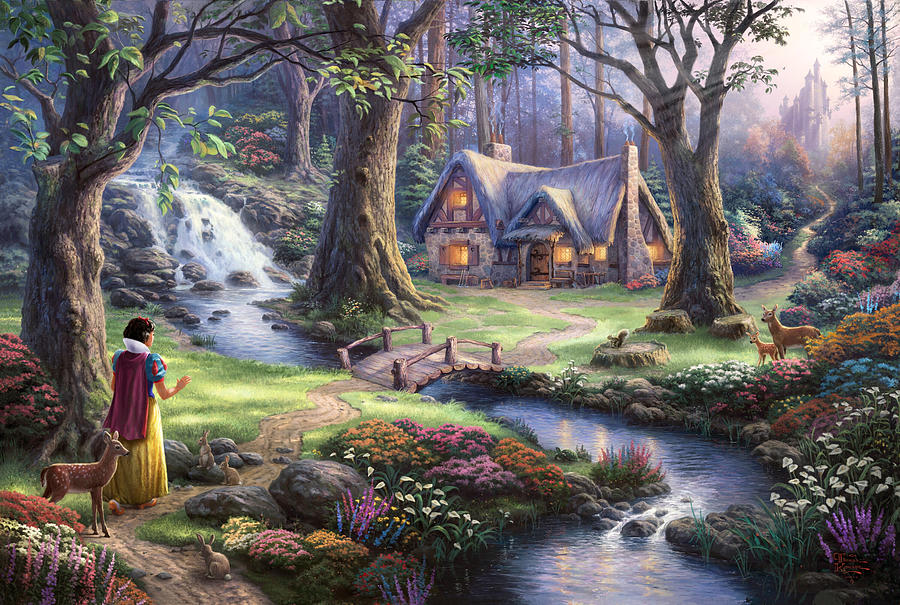 snow-white-discovers-the-cottage-thomas-kinkade-panel-etsy