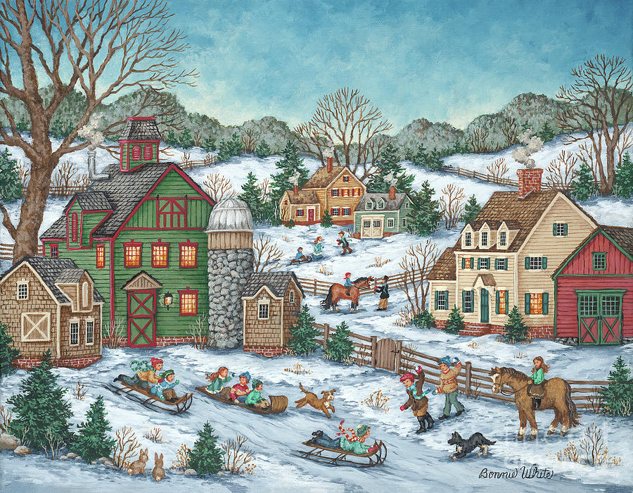 Snowball Ambush Painting by Bonnie White - Fine Art America