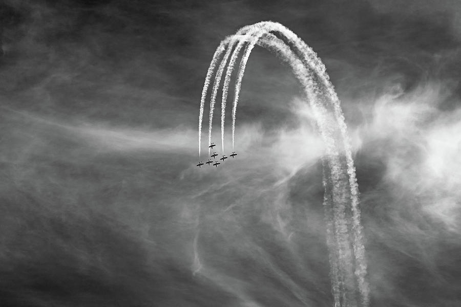 Snowbirds in Arrow Formation Loop Photograph by Michael Russell
