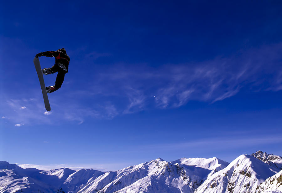 Snowboard Jump Photograph by Creativaimage