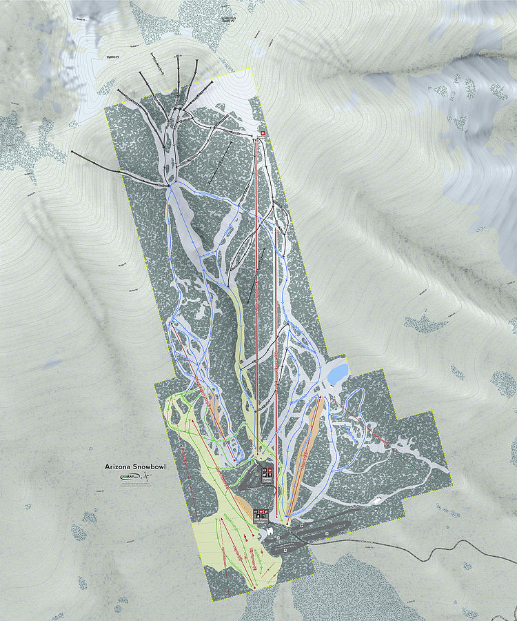 Snowbowl Ski Resort Map Digital Art By Powder Addicts Pixels 1783