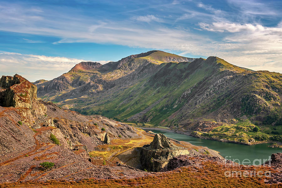 Snowdon Mountain from Slate Quarry Photograph by Adrian Evans