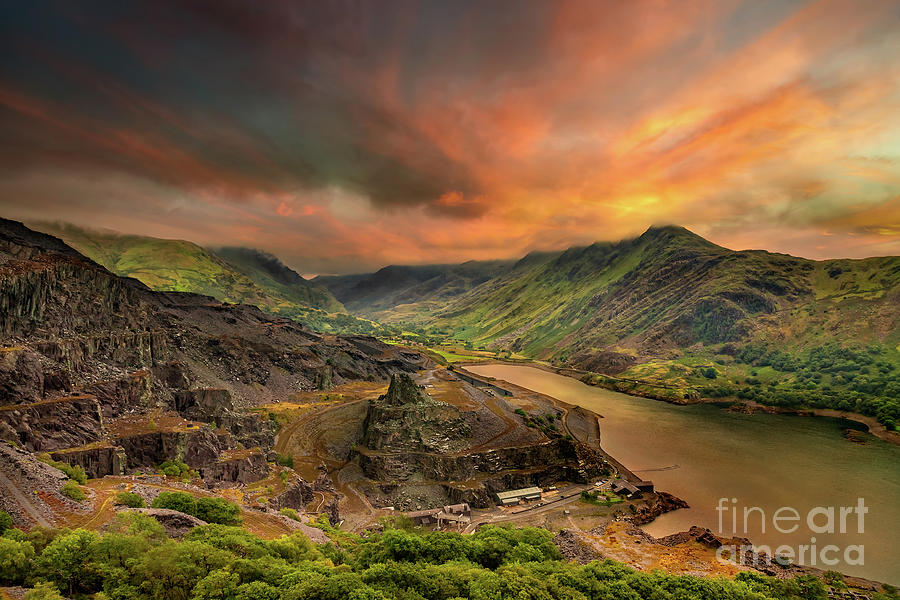 Snowdon Mountain from Slate Quarry Llanberis Photograph by Adrian Evans