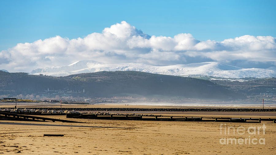 Landscape Photograph - Snowdonia from Rhyl Beach by Adrian Evans