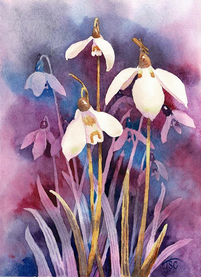 Snowdrops 3 Painting by Tammy Crawford