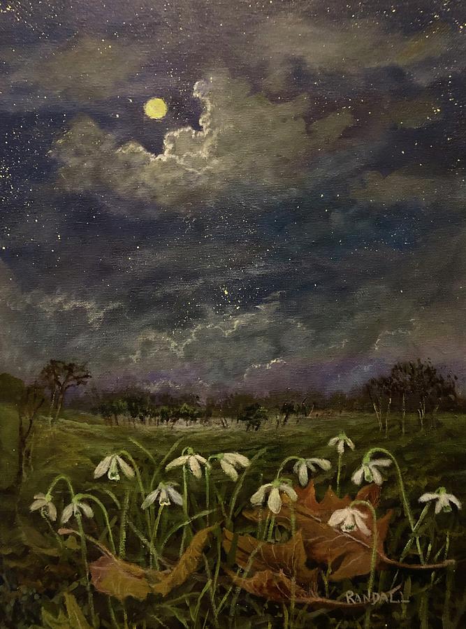 Snowdrops Know Painting by Rand Burns