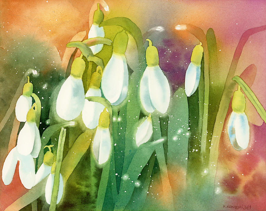 Snowdrops - Magical Lanterns Painting by Espero Art