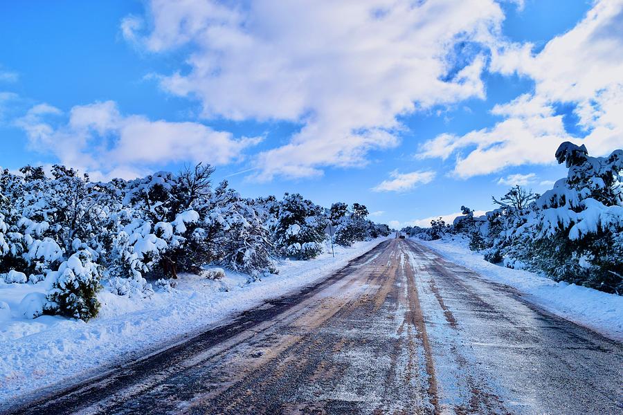 Beautiful Snow Road Photograph by Bnte Creations