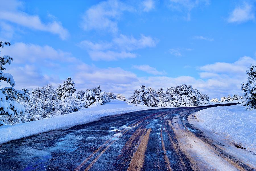 Snowy Road Photograph by Bnte Creations