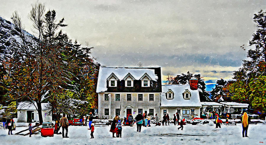 Snowfall At Rileys Farm Digital Art