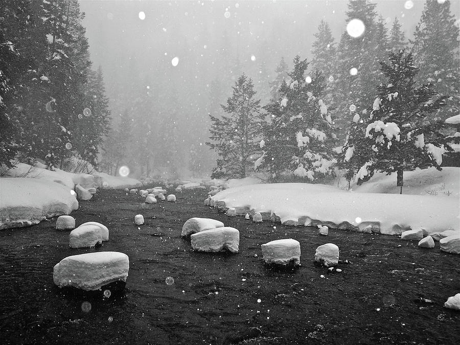 Snowfall on the Truckee Photograph by Geoff McGilvray