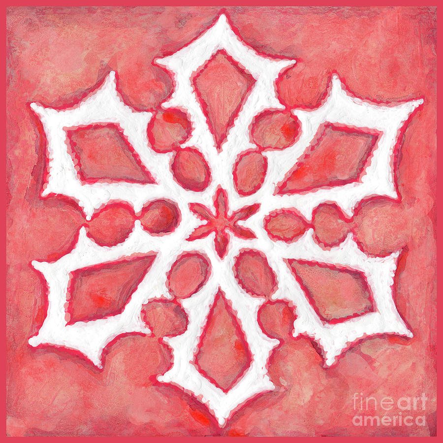 Snowfire 1. Snowflake Painting Series. Painting by Amy E Fraser