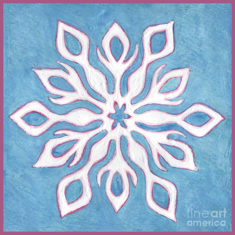 Snowfire 10. Snowflake Painting Series. Painting by Amy E Fraser