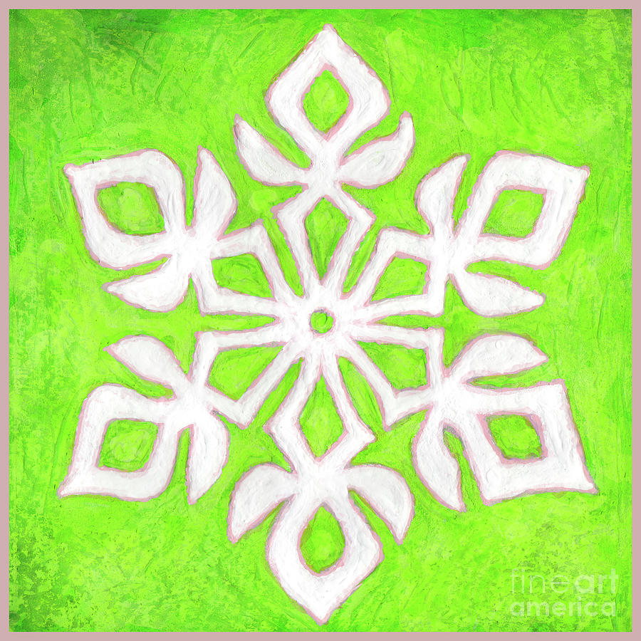 Snowfire 11. Snowflake Painting Series. Painting by Amy E Fraser