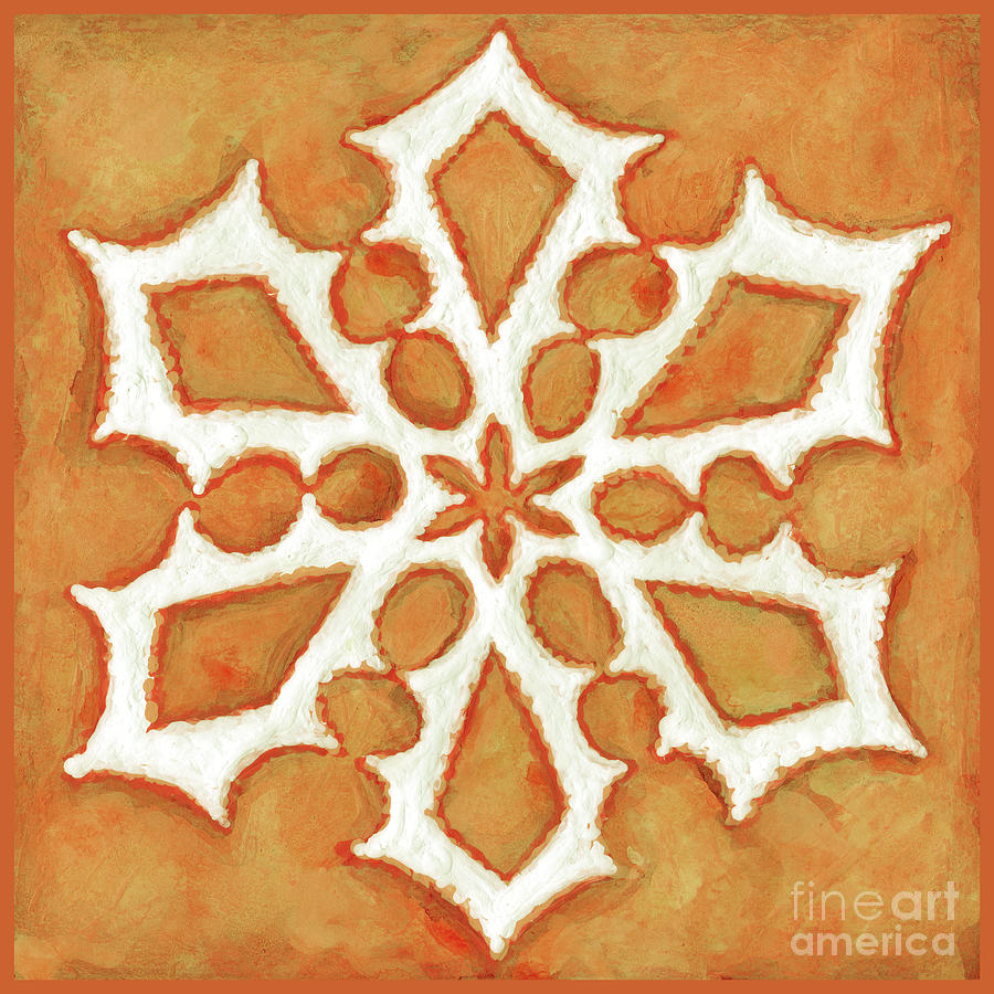 Snowfire 13. Snowflake Painting Series. Painting by Amy E Fraser