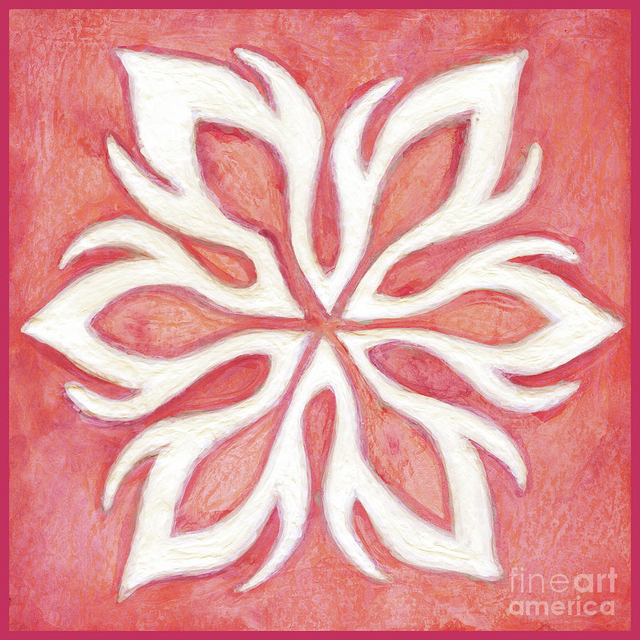 Snowfire 16. Snowflake Painting Series. Painting by Amy E Fraser