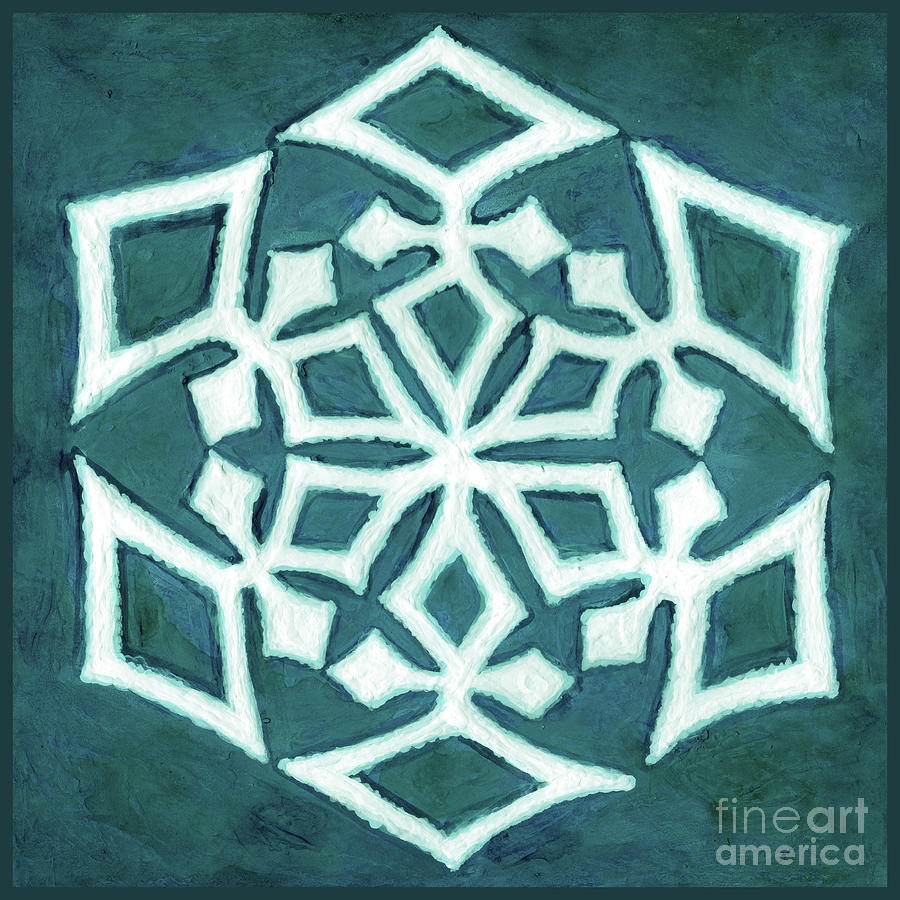 Snowfire 17. Snowflake Painting Series. Painting by Amy E Fraser