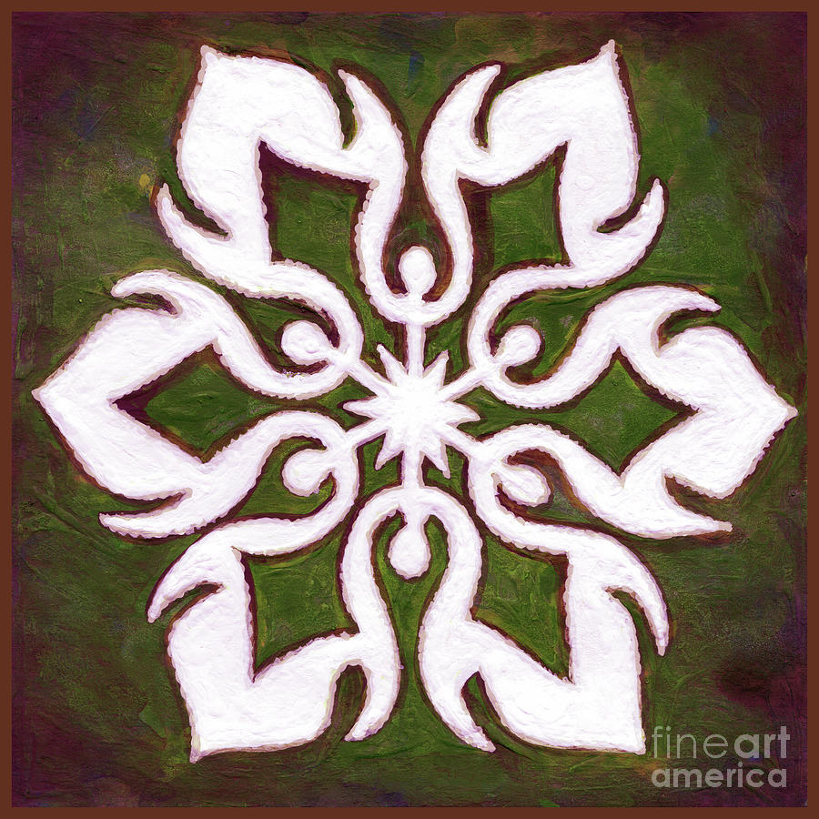 Snowfire 19. Snowflake Painting Series. Painting by Amy E Fraser