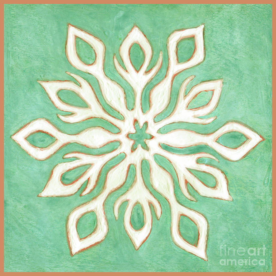 Snowfire 22. Snowflake Painting Series. Painting by Amy E Fraser