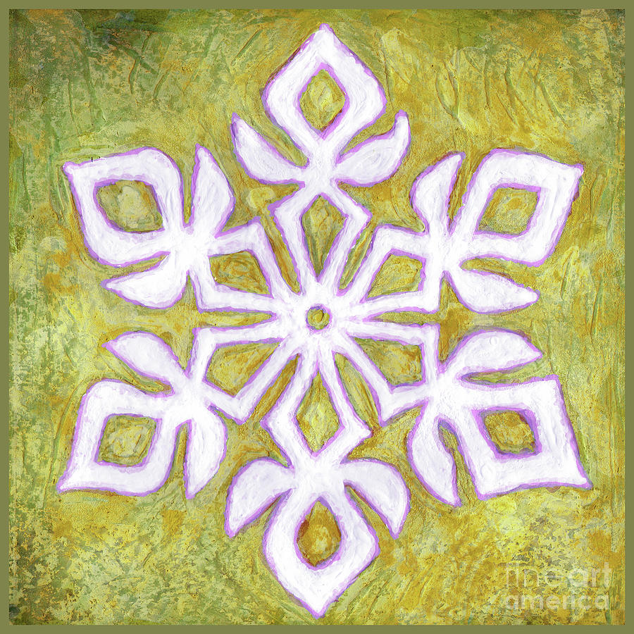 Snowfire 23. Snowflake Painting Series. Painting by Amy E Fraser