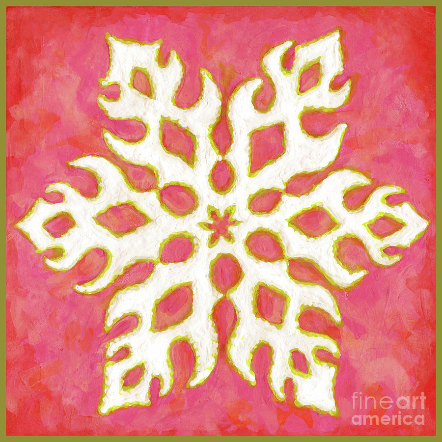 Snowfire 24. Snowflake Painting Series. Painting by Amy E Fraser