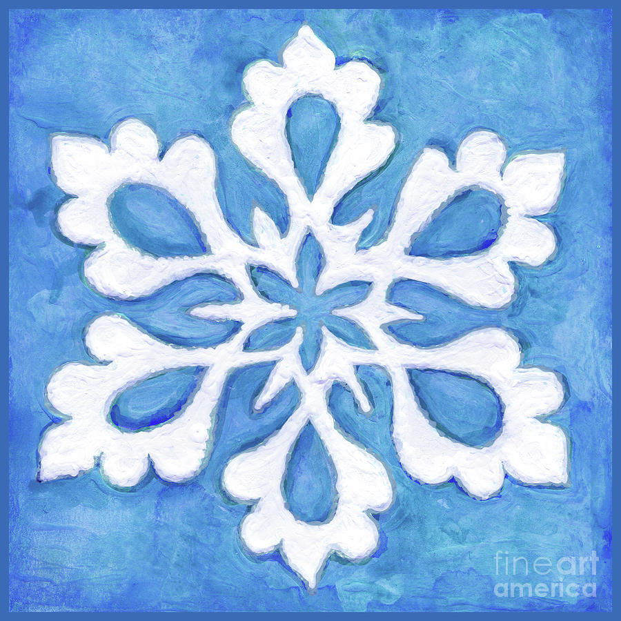 Snowfire 27. Snowflake Painting Series. Painting by Amy E Fraser