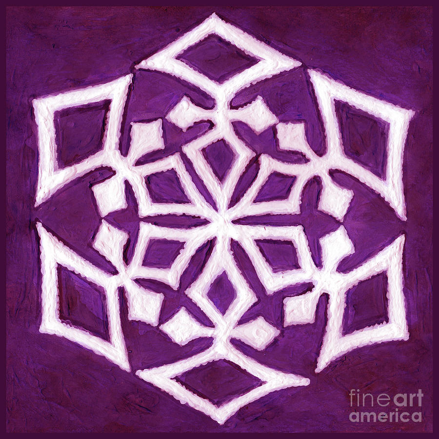Snowfire 29. Snowflake Painting Series. Painting by Amy E Fraser
