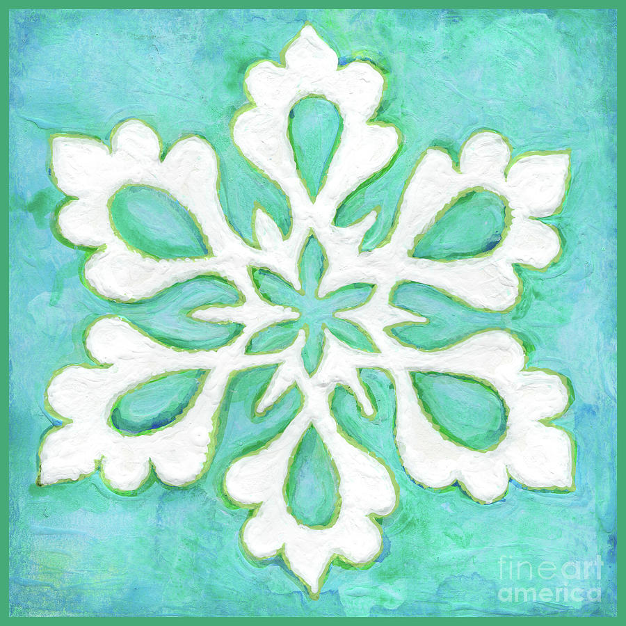 Snowfire 3. Snowflake Painting Series. Painting by Amy E Fraser