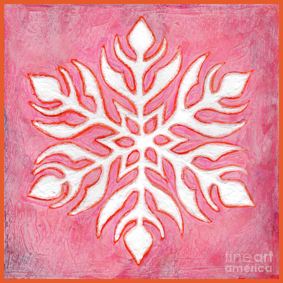 Snowfire 30. Snowflake Painting Series. Painting by Amy E Fraser