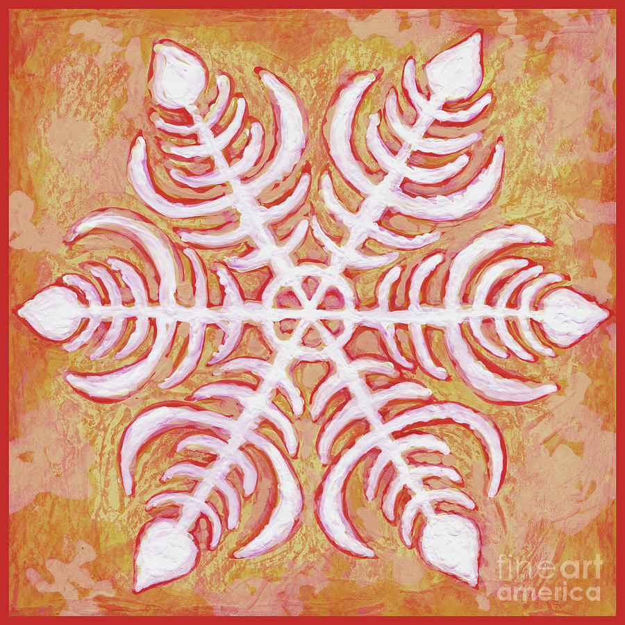 Snowfire 32. Snowflake Painting Series. Painting by Amy E Fraser