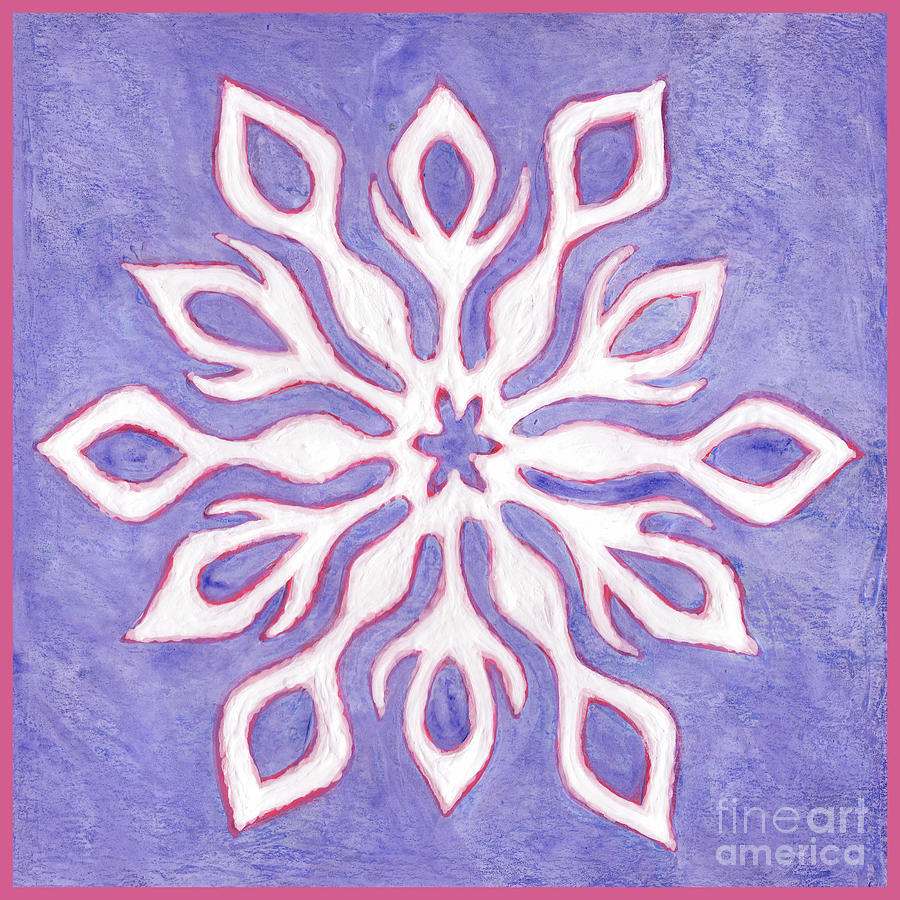 Snowfire 34. Snowflake Painting Series. Painting by Amy E Fraser