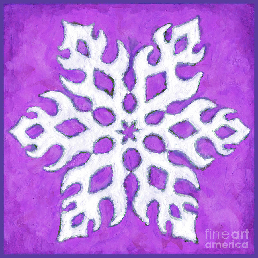 Snowfire 36. Snowflake Painting Series. Painting by Amy E Fraser