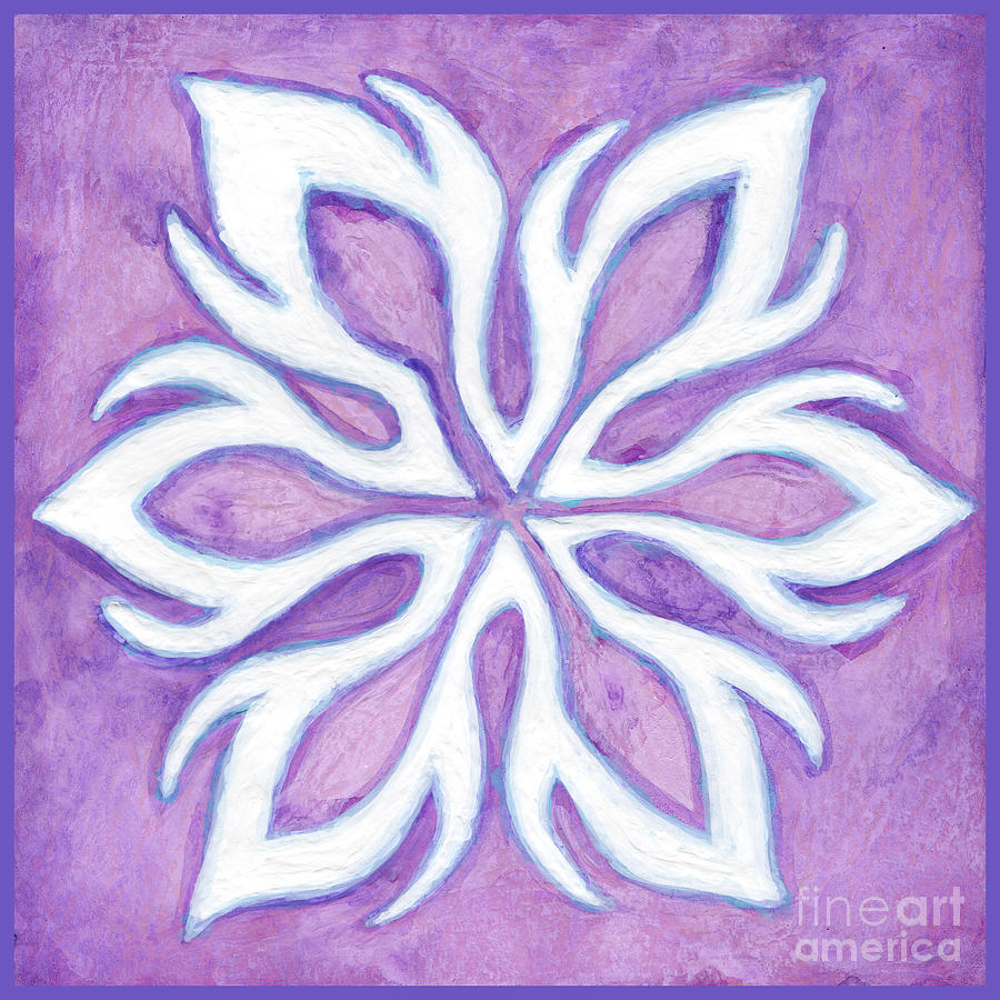 Snowfire 4. Snowflake Painting Series. Painting by Amy E Fraser