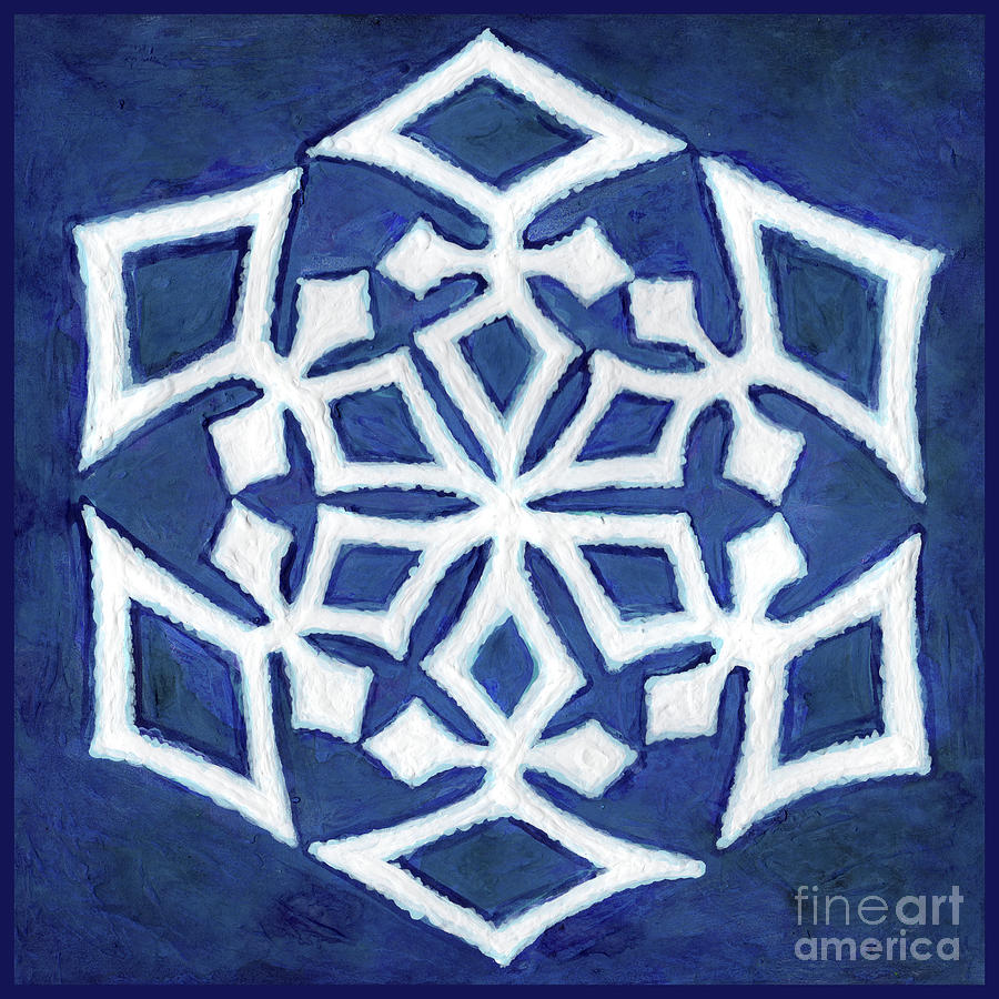 Snowfire 5. Snowflake Painting Series. Painting by Amy E Fraser