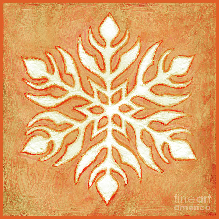 Snowfire 6. Snowflake Painting Series. Painting by Amy E Fraser