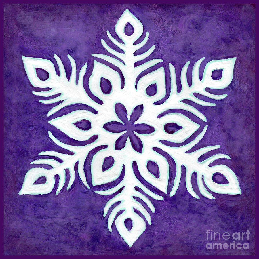 Snowfire 9. Snowflake Painting Series. Painting by Amy E Fraser