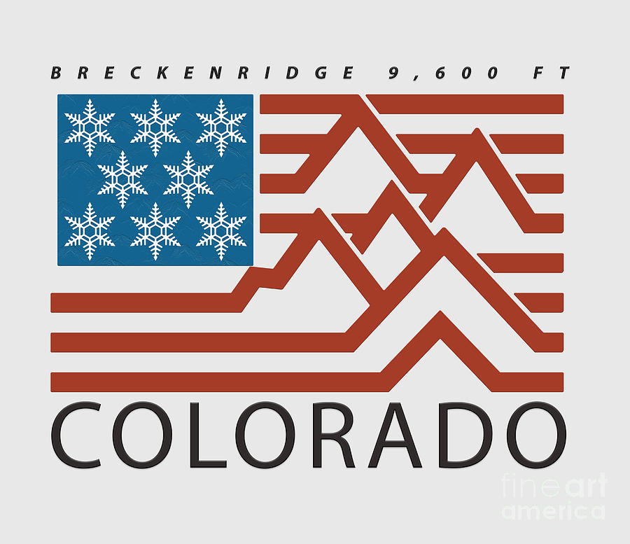 Snowflake Breckenridge Flag Digital Art by Bitter Buffalo Photography